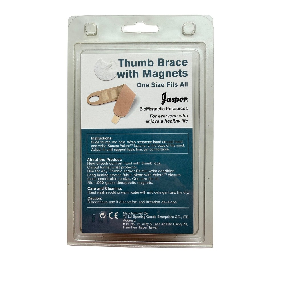 New Jasper Thumb Brace with Magnets OS Brown Carpal Tunnel Support Therapeutic